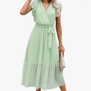 Swiss Dot Faux Wrap Sun Dress
